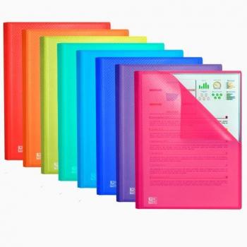 Carpeta Oxford 60 fundas cristal fijas Urban PP colores surtidos A4 - Pack de 10 unidades