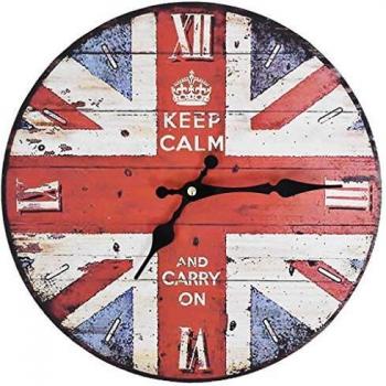 vidaXL Reloj de Pared de Estilo Vintage Retro Redondo Londres Bandera Inglesa UK