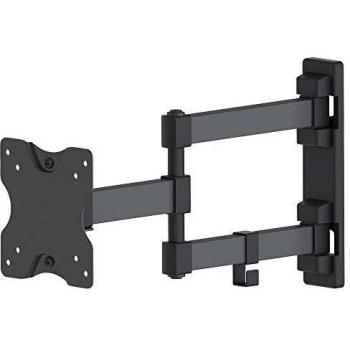 Manhattan 461382 universal flatpanel tv articulating wall mount double arm supports one 13 to 27 tv or monitor up to 20 kg 44 lbs black