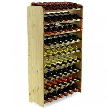 MODO24 Botellero para 63 Botellas, Madera, Sin Tratar, 118,4x72,2x26,5 cm, 8