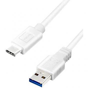 LogiLink USB 3.2 Gen 1 Cable, USB-A to USB-C, 1m, White