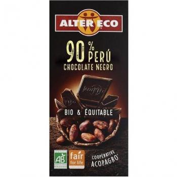 Alter Eco Chocolate Negro 90% Perú Orgánico 100g
