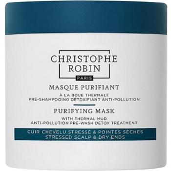 Christophe Robin Purifying Mask with Thermal Mud 250 ml - Cleansing Mask for Hair Exposed to Air Pollution