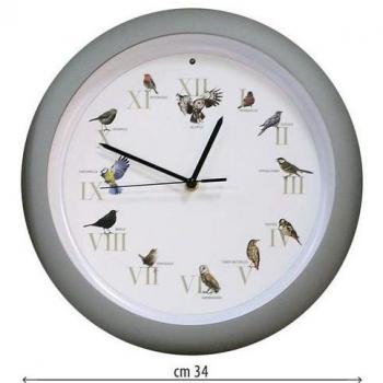 Reloj de Pared con Sonidos de Pájaros - 34 cm diámetro