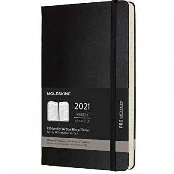 Agenda Profesional Semanal Vertical Grande 2021 Tapa Dura Moleskine Negra