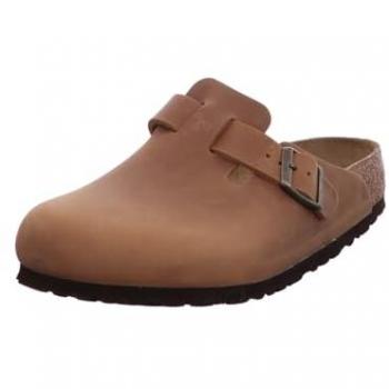 Birkenstock Boston Cognac Oiled Nubuck Leather Unisex Clogs - UK8 EU42 Regular