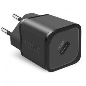 Cargador de Pared SBS TETRGAN1C20K - USB-C 20W GaN, Carga Rápida, Negro