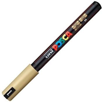 Rotulador Uni Posca, trazo ancho: 0,7 mm, PC-1MR, dorado, extra-fino, 1ud