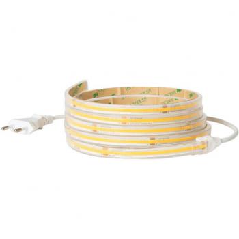 Tira LED Regulable 220V COB Autorrectificada 560 LEDs/m 14W/m 1250lm/m Silicona Flexible IC-2P Ancho 10mm Corte cada 10cm IP65 Blanco Frío 600