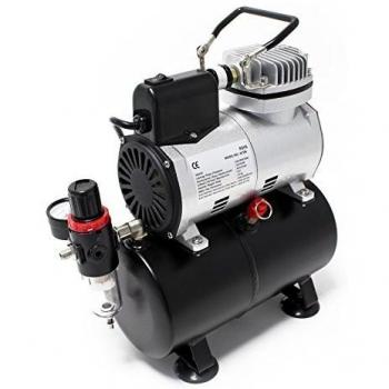 Compresor de Aerografía Wiltec AF186 con Tanque, Reductor de Presión 4 Bar y Parada Automática