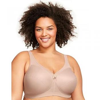 Glamorise MagicLift Active Support Bra - Tan, Wireless Comfort Bra for Women 46-C