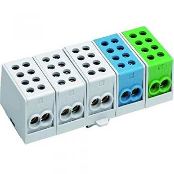 Hager KH45A 5-Pole Power Distribution Terminal Block, IP20, 2x35mm²-2x25mm² per Pole, 100A
