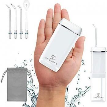 Irrigador Bucal Portátil Mini Inalambrico，tanque de agua retráctil irrigadores bucales, 3 modos de pulso, IPX7 Impermeable, adecuado para la familia y los viajes Profesional Irrigador Dental.
