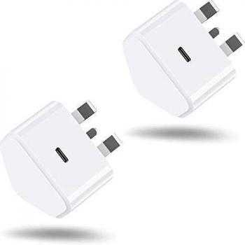 AXIULOO 20W 2-Pack USB C Fast Charger Plug for iPhone 13/13 Mini/13 Pro/13 Pro Max 12/12 Mini/12 Pro/12 Pro Max 11 SE 2020, iPad, AirPods Pro, USBC PD 3.0 Mains UK Type C Wall Charging Power Adapter