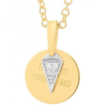 Collar Mujer Plata de Ley 925 Bañado en Oro 18K SECRECY con Diamante Natural