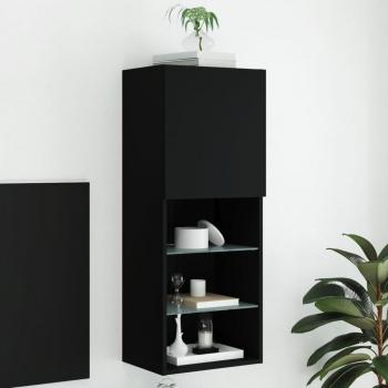 Mueble para TV con luces LED negro 40,5x30x102 cm, Mueble de salón, Mesa de TV
