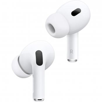Auriculares Inalámbricos Apple AirPods Pro 2 Bluetooth con Cancelación Activa de Ruido, Audio Espacial Personalizado H2 y Carga, Color Blanco
