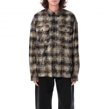Palm Angels Men's Checked Cotton Shirt | Size 50 | PMGE043F24FAB001 Color 0903