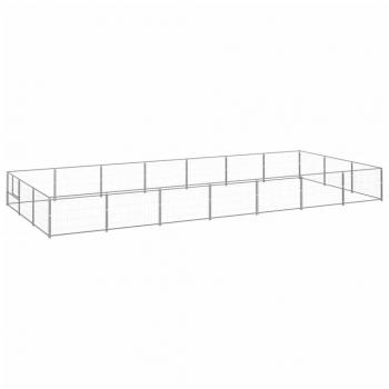 vidaXL Dog Kennel Silver 21 m² Steel