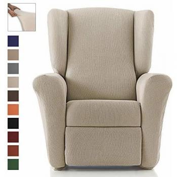 Eiffel Textile Funda Sillon Elastica Protector Adaptable Rústica Relax, Marfil