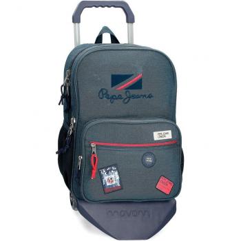 Mochila Pepe Jeans Kay 40cm dos compartimentos con carro