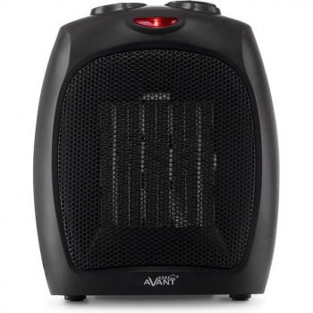Calefactor Cerámico Portátil Avant 1500w con Termostato Regulable, Protección Sobrecalentamiento y Función Ventilador - Color Negro