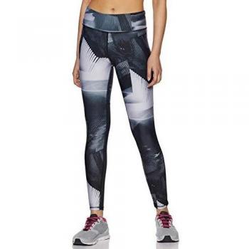 Reebok Re Tight-AOP Mallas, Mujer, Negro, L