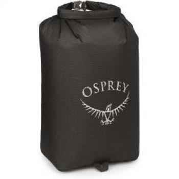 Bolsa estanca Osprey Ultralight DrySack 20L negro, capacidad de 20 litros, material ligero y resistente al agua, cierre enrollable para mayor impermeabilidad, ideal para actividades al aire libre y viajes