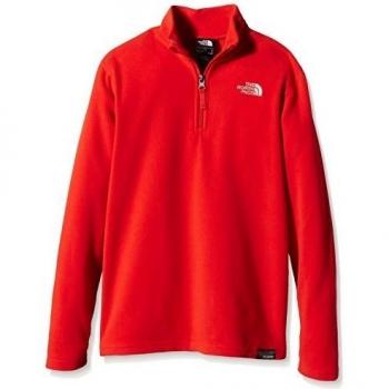 North Face Y Glacier - Sudadera forro polar 1/4 cerniera, unisex, color rojo, talla YXS