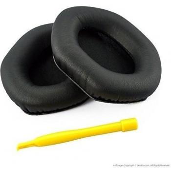 Geekria QuickFit Almohadillas de repuesto de piel de proteína para auriculares V-MÔDA Crossfade inalámbricos, M-100, LP, LP2, almohadillas para auriculares, piezas de reparación