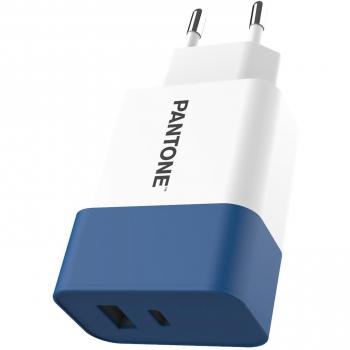 Cargador de Pared Pantone PT-PDAC02N Azul Blanco 20W