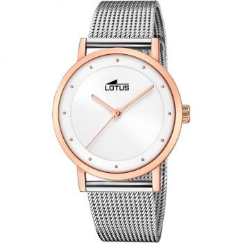 Reloj Lotus Trendy para Mujer 18879/1 con Esfera Plateada y Correa de Acero Bicolor