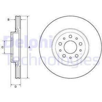 Disco de freno DELPHI BG4797C - Disco de freno, marca DELPHI, modelo BG4797C