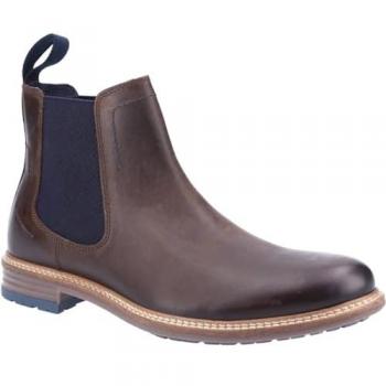 Hush Puppies Justin Chelsea Leather Brown Boots for Men - Size UK 9