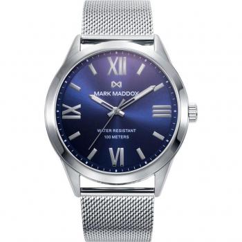 Mark Maddox - Reloj de hombre Mission de acero con malla milanesa