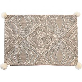 Funda de cojín algodón gris 60x1x40