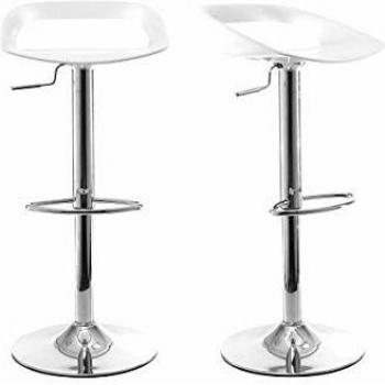 Taburetes de bar PHENIX - Lote de 2, diseño blanco