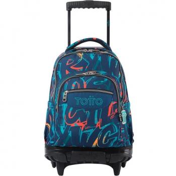 Mochila Escolar con Ruedas Totto Graffiti Boy - Color Shock