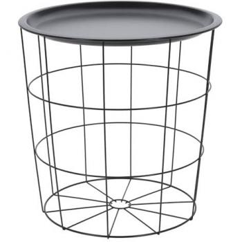 Mesa auxiliar de metal negro Ø40x40cm WellHome