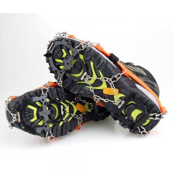 Vdealen 2 x 12 Dientes Garras Crampones Antideslizante Zapatos Cubierta Acero Inoxidable Cadena Exterior Esquí Hielo Nieve Escalada Dig En Diversos Tipos De Terreno De Hielo, Embalaje, Nieve, MOJADO De Rocas, Hormigón Para Camping Senderismo Pesca Caza 