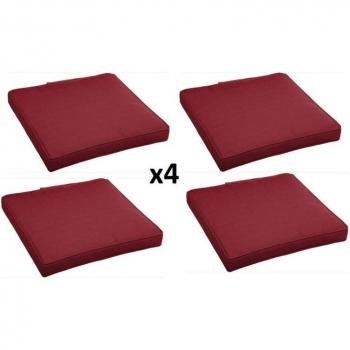 Cojín de silla desenfundable Korai burdeos 40 x 40 cm - Polyester