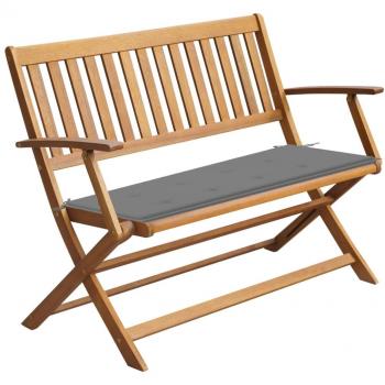 Banco de jardín con almohada 120 cm en Acacia Massello