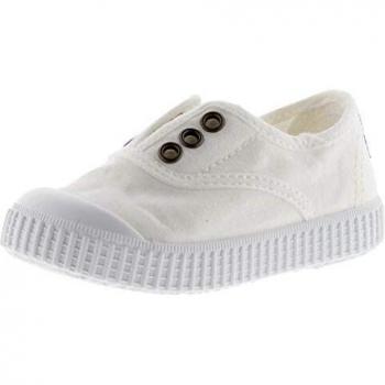 Victoria Kids' Sneakers - Elastic Canvas with Rubber Toe, White