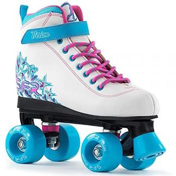 SFR Vision II Patines 4 Ruedas Unisex Niños Blanco-Azul, Talla 32