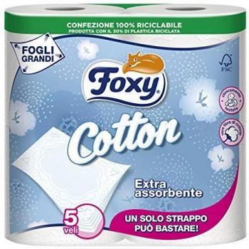 Foxy Cotton Papel Higiénico - 7 Paquetes de 4 Unidades