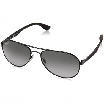 Ray-Ban Men's 0RB3549 002/T3 61 Sunglasses, Black Gradient Dark Grey Polar