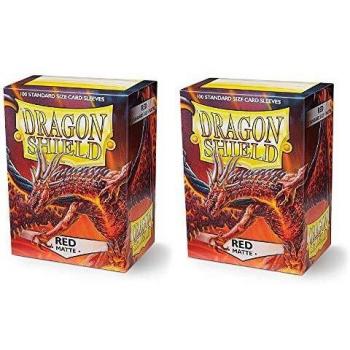 Dragon Shield Matte Red Standard Size Card Sleeves – Box of 100 Sleeves