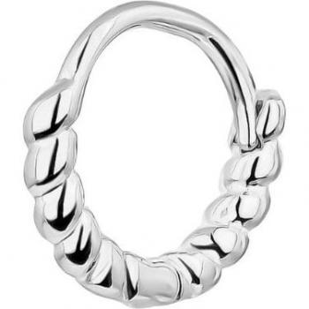 Piercing aro Madeleine de plata bañado en rodio