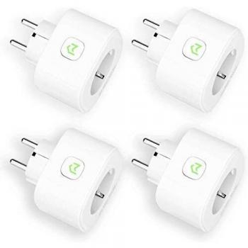 Enchufe Inteligente, Mide el Consumo 16A 3680W Wi-Fi Smart Plug, con Control Remoto Meross App. Compatible con Alexa, Google Assistant y SmartThings. Paquete de 4