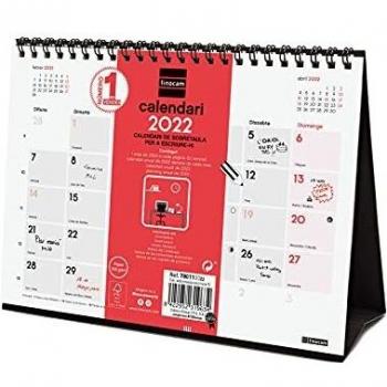 Finocam - Calendario 2022 S - 210x150 mm Neutro de Sobremesa para Escribir Catalán